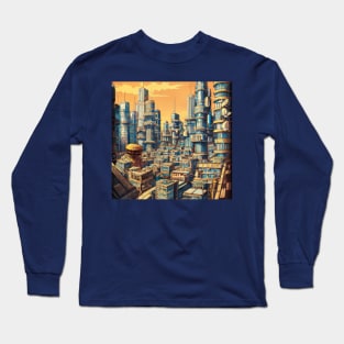 Futuristic vintage city Long Sleeve T-Shirt